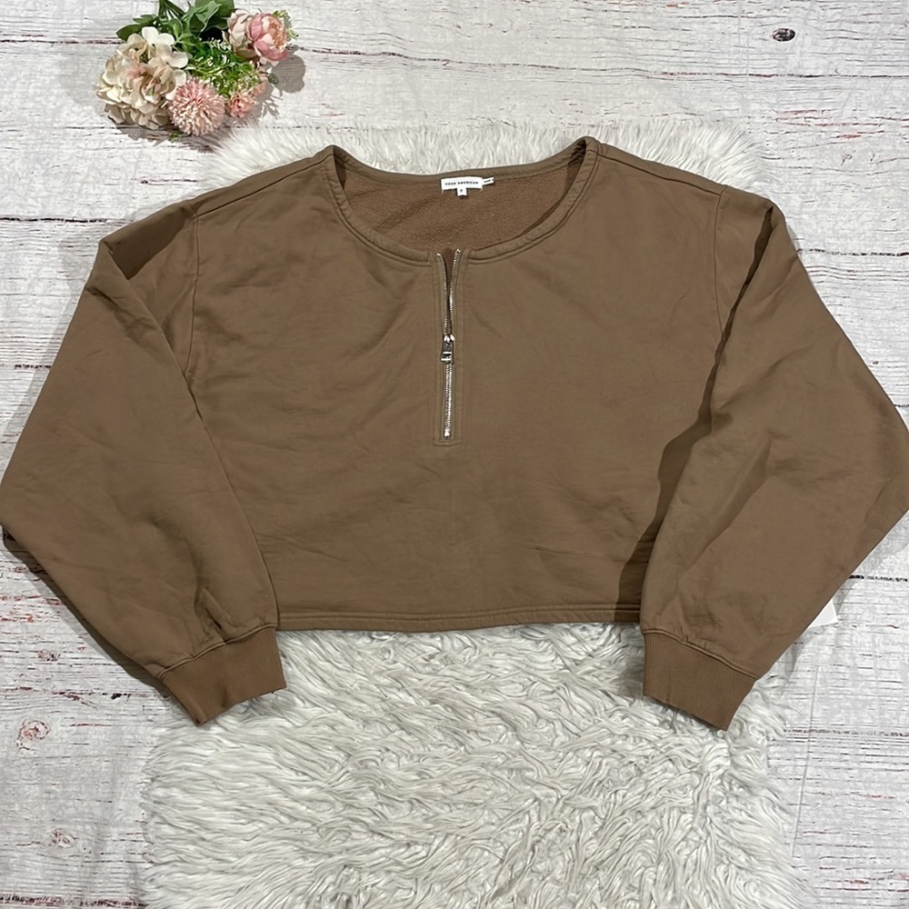 Good American Crop Pull Over  Sweater